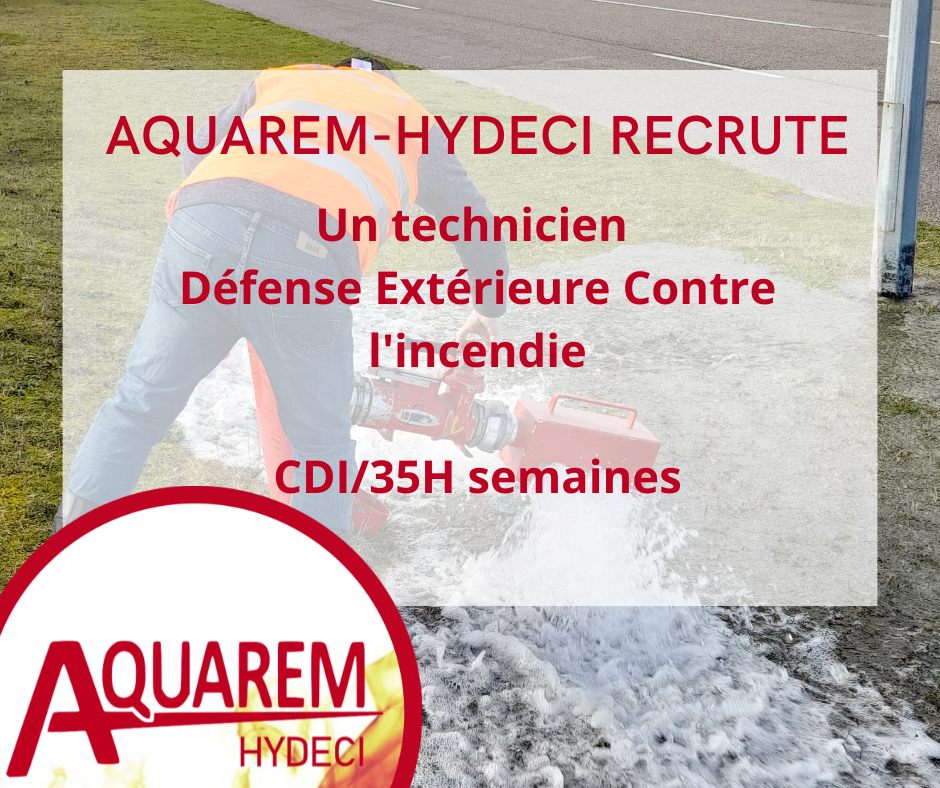 Aquarem-Hydeci recrute un(e) technicien(ne) Défense Extérieure contre l'incendie