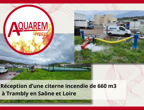 Contrôle et réception d’une citerne incendie de 660m3 à Trambly en Saône et Loire